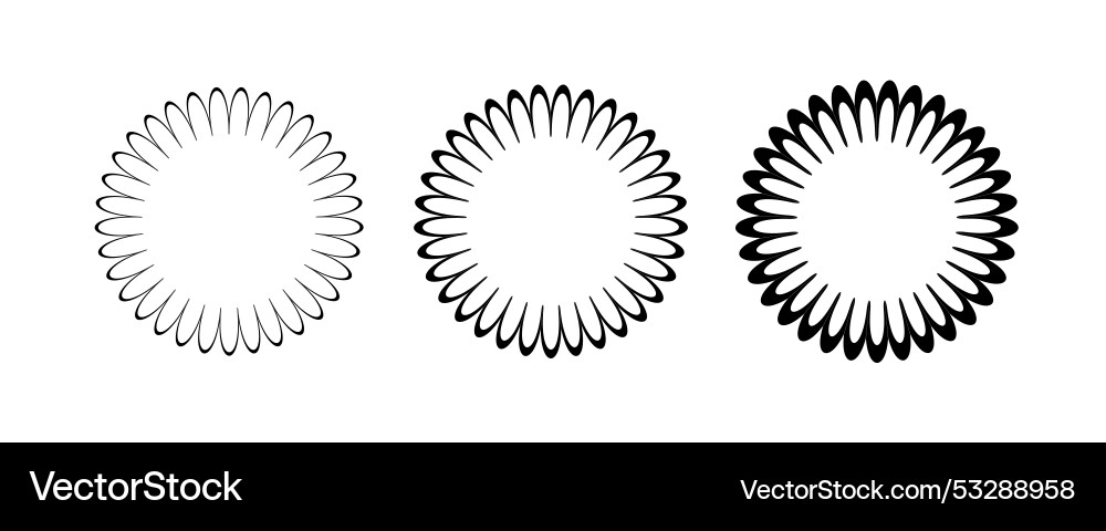 Circle scalloped frame edge round shape Circle scalloped frame edge round shape vector image
