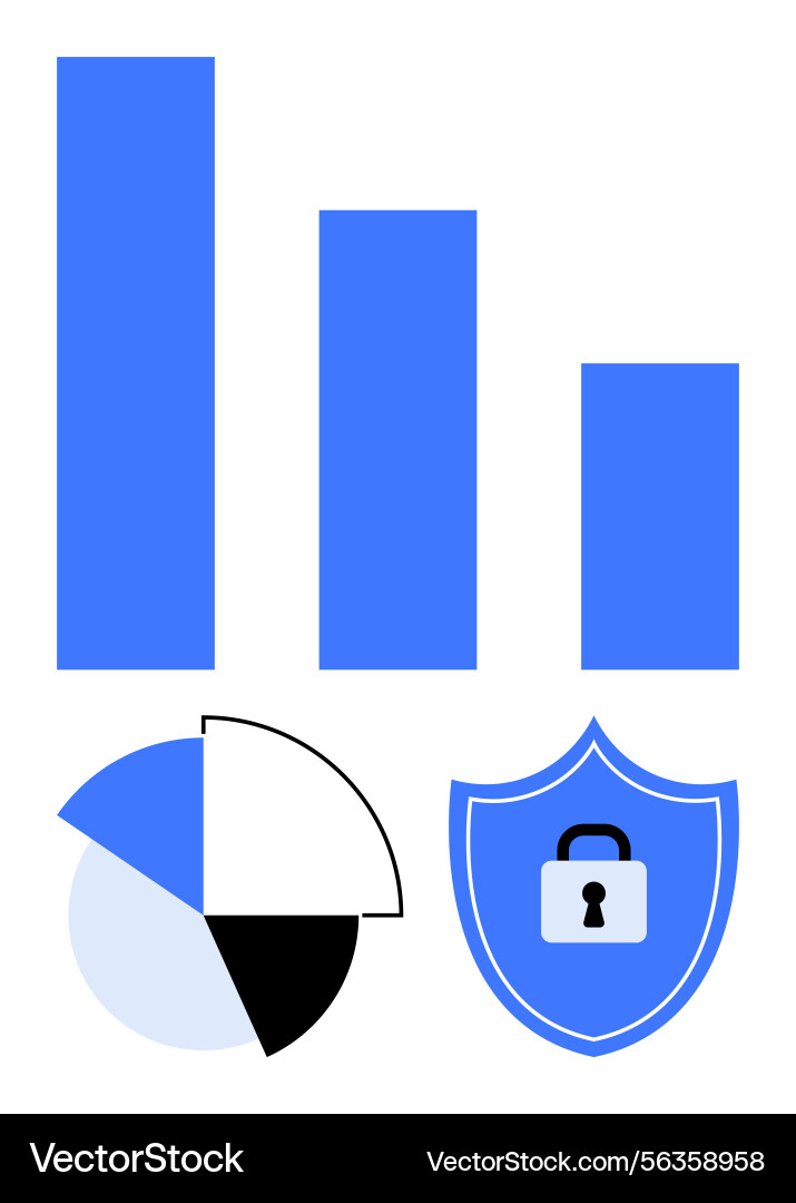 Data analytics with bar graph pie chart Data analytics with bar graph pie chart vector image