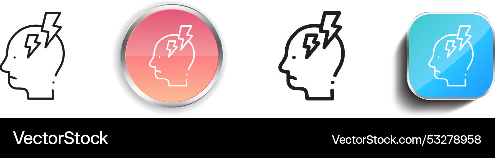 Depression icon thin linear regular and button Vector Image
