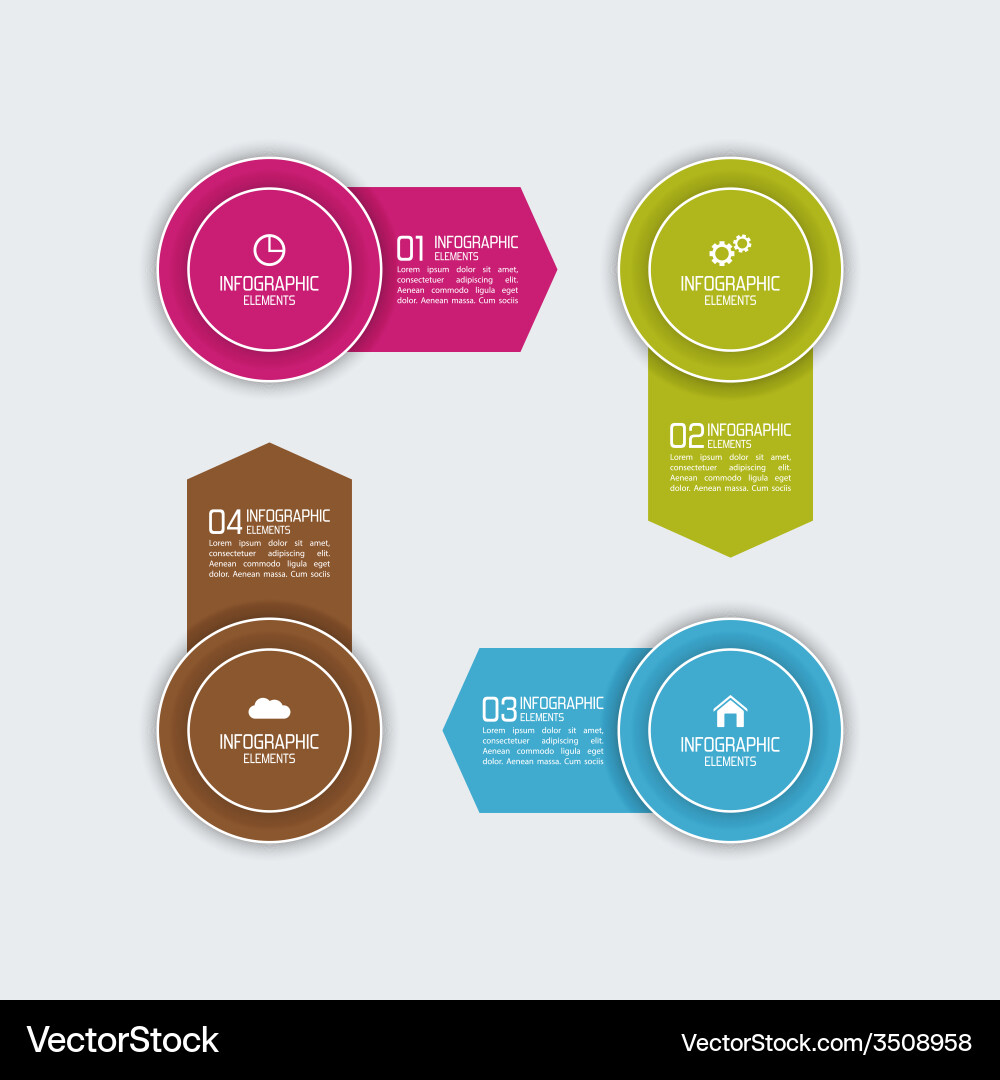 Modern template with colorful volume elements Vector Image