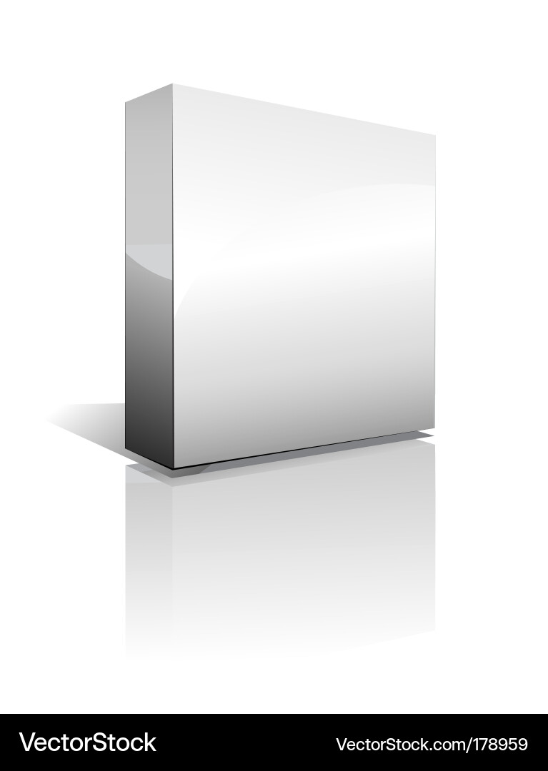 3D Box with Reflection Royalty Free Vector Image
