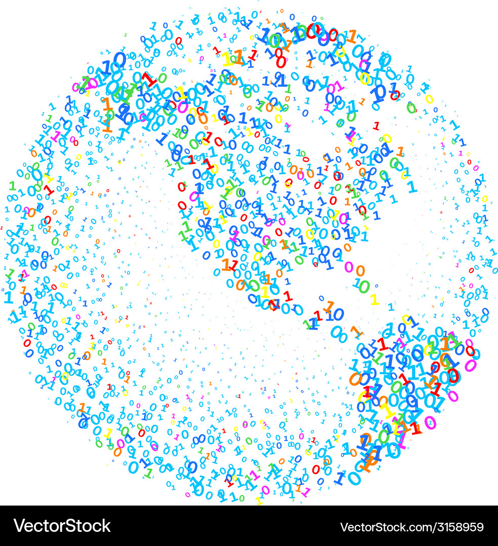 Binary Globe Vector Image