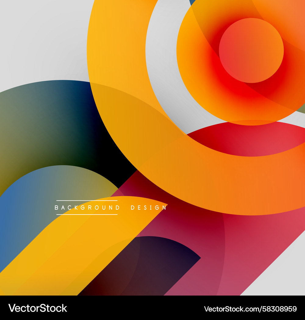 Colorful Overlapping Circles Abstract Background Vector Image