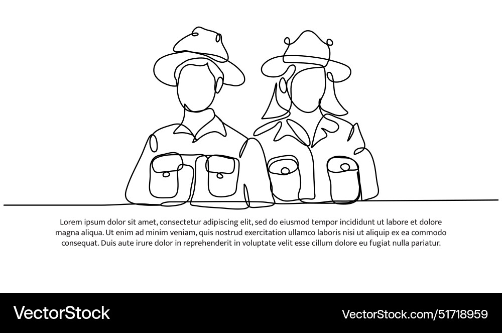 Continuous one line design of forest Vector Image