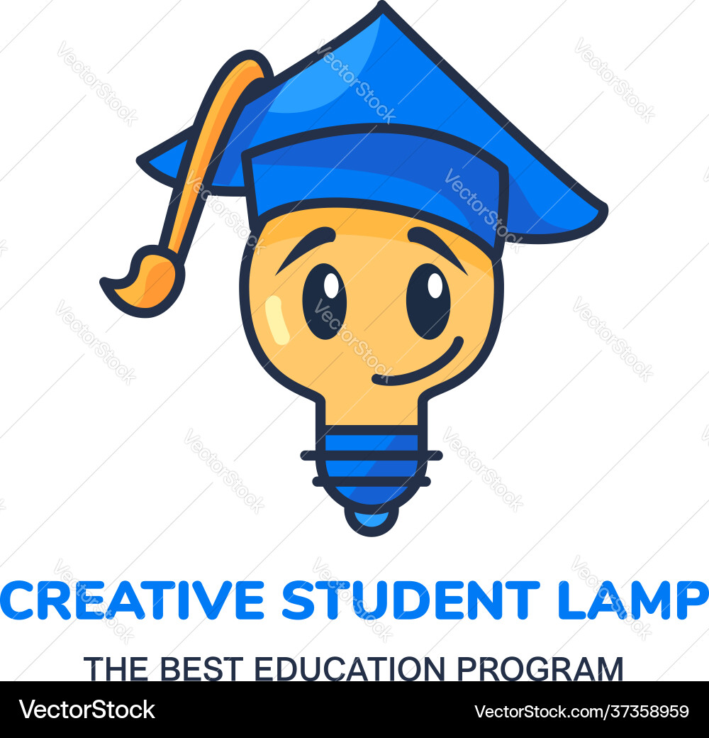 Creative student lamp educate program logo Creative student lamp educate program logo vector image