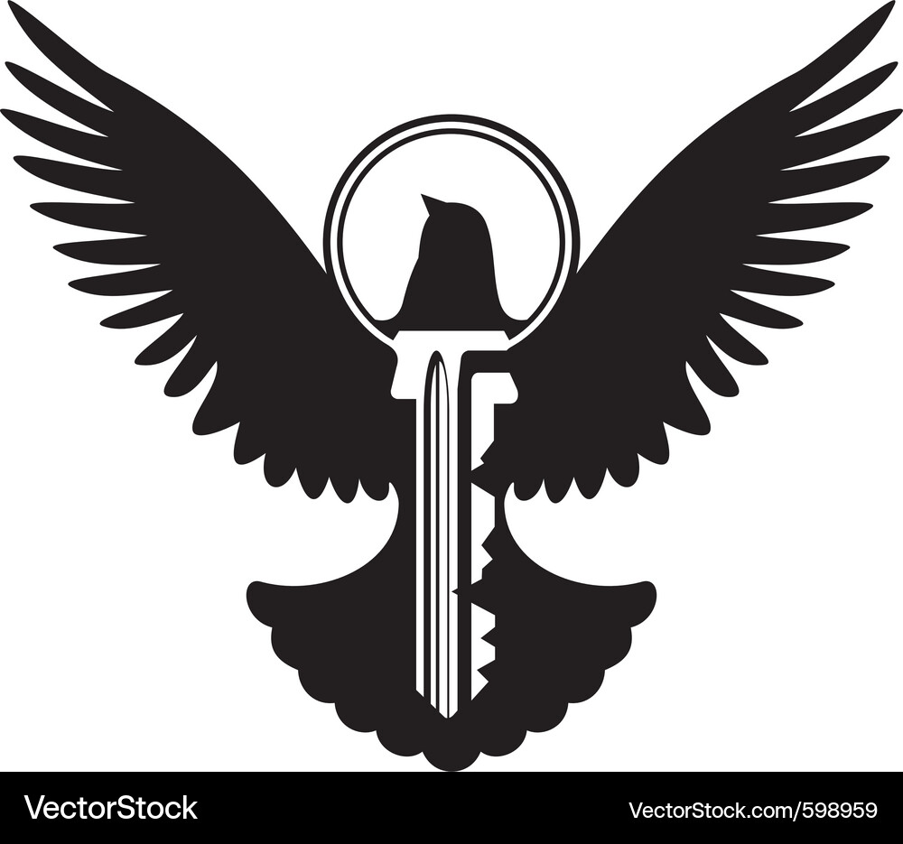Dove with key Vector Image