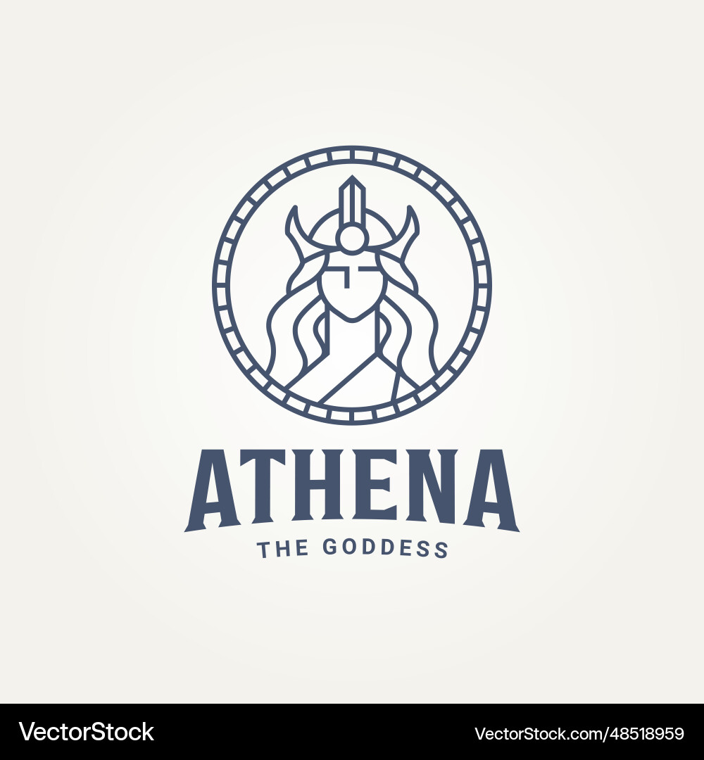 Einfacher minimalist die göttin greek athena logo Einfacher minimalist die göttin greek athena logo vektorbild
