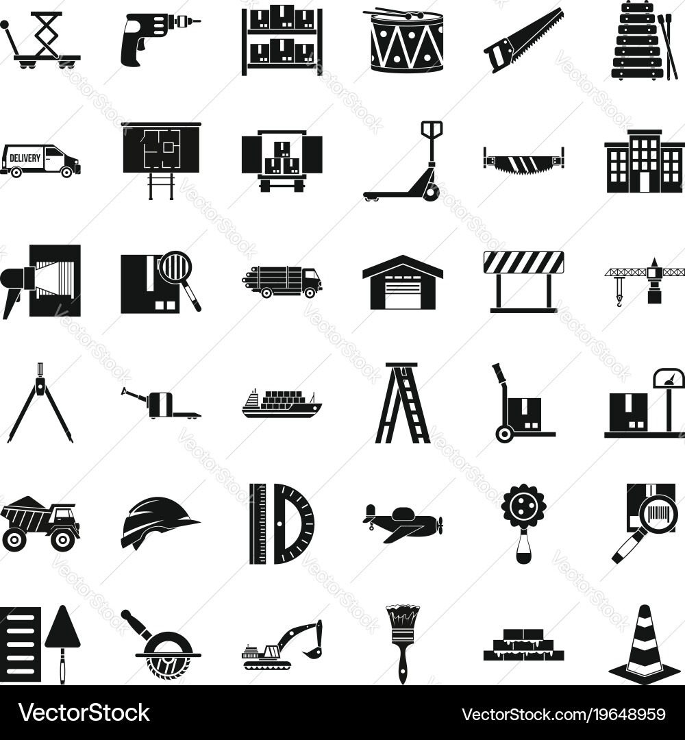 Forwarding icons set simple style Vector Image