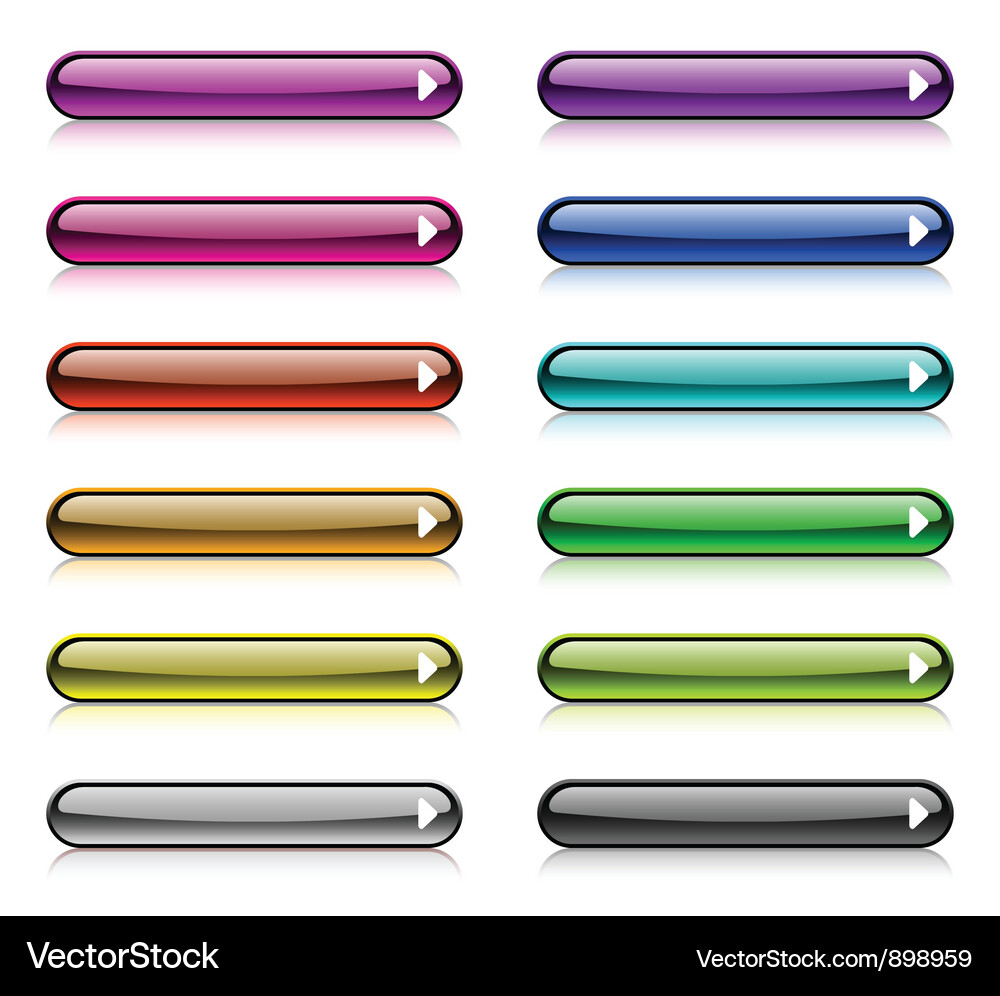 Glassy web buttons Vector Image
