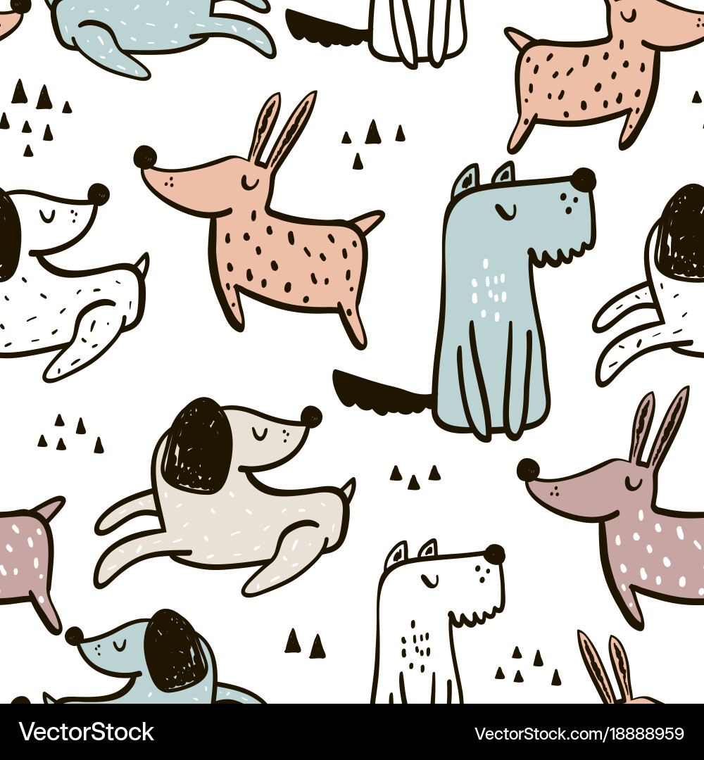 Playful Dog Pattern vector image