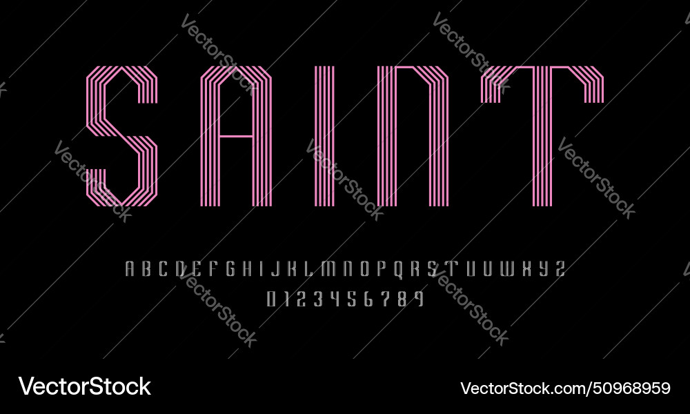 Set of alphabets font letters and numbers Set of alphabets font letters and numbers Vector Image