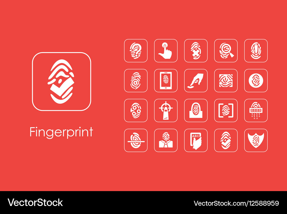 Set of fingerprint simple icons Vector Image