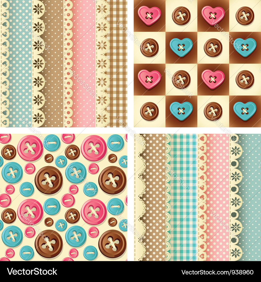 Fabric Buttons Seamless Pattern Vector Image