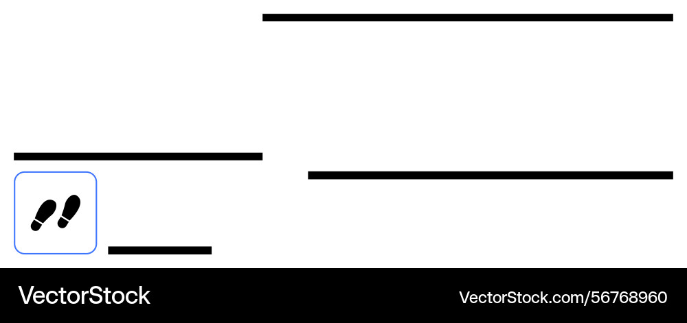 Footstep icon with horizontal lines recreating Vector Image