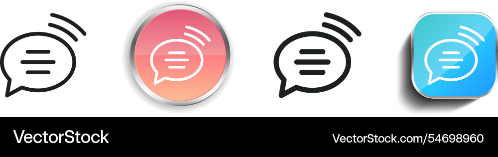 Hi icon thin linear regular and button style Hi icon thin linear regular and button style vector image