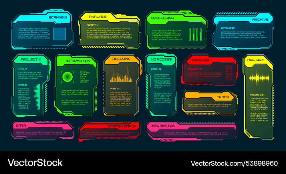 Sci-Fi UI Elements - Futuristic HUD vector image