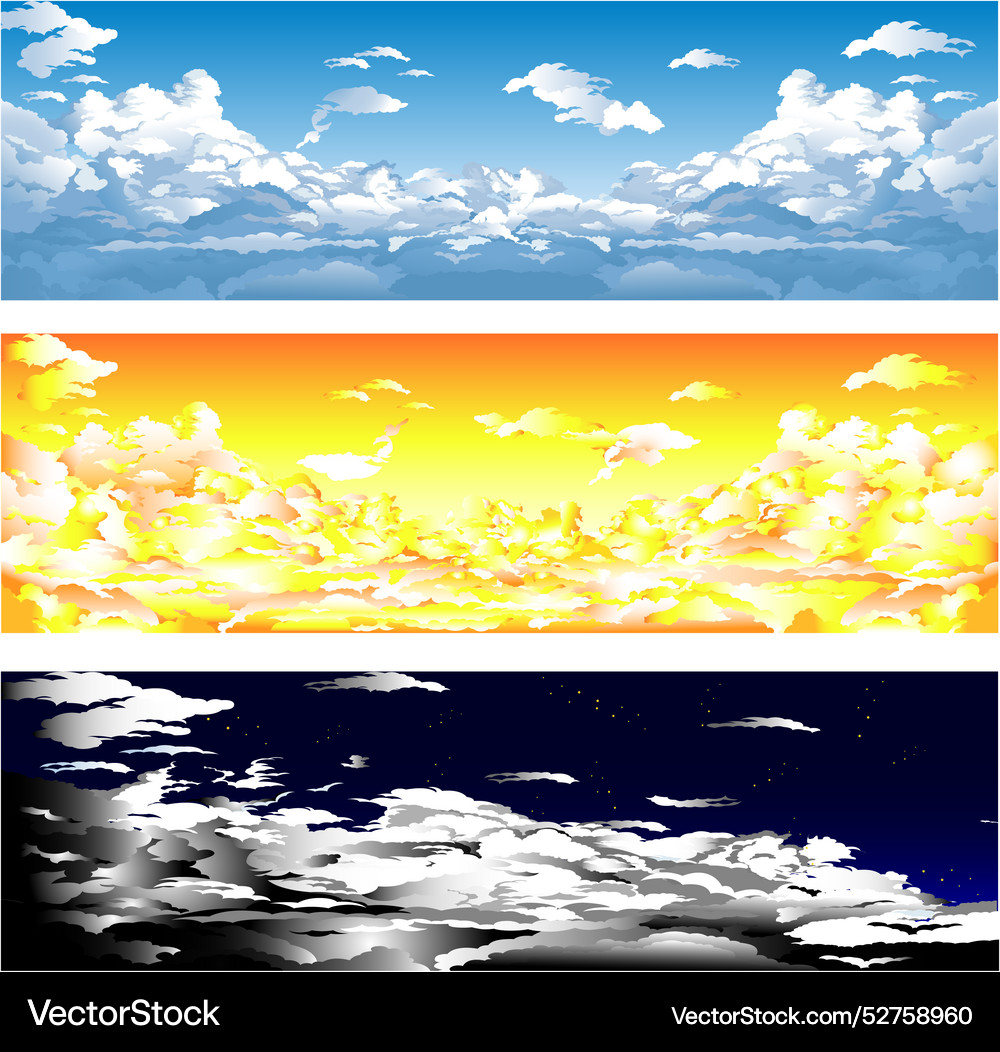 Sky set Royalty Free Vector Image - VectorStock