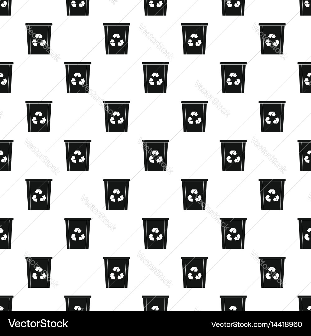 Trash bin with recycle symbol pattern Vector Image