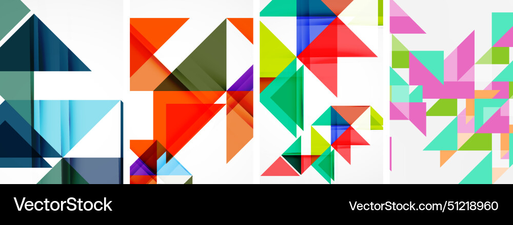 Triangle poster geometric background set Vector Image