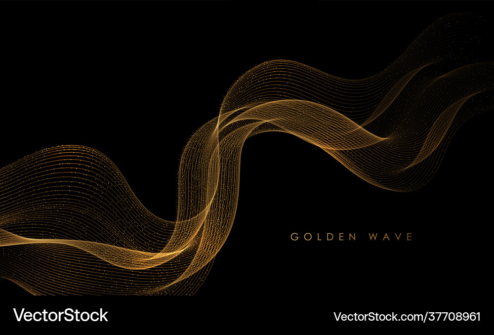 Abstract gold waves shiny golden moving lines Abstract gold waves shiny golden moving lines vector image
