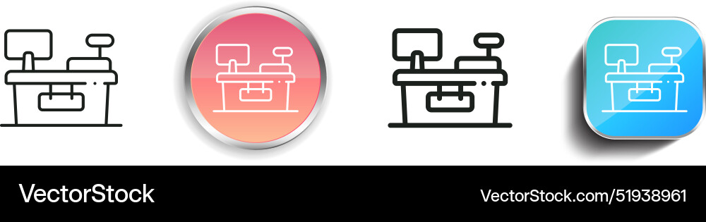 Business icon thin linear regular and button Vector Image