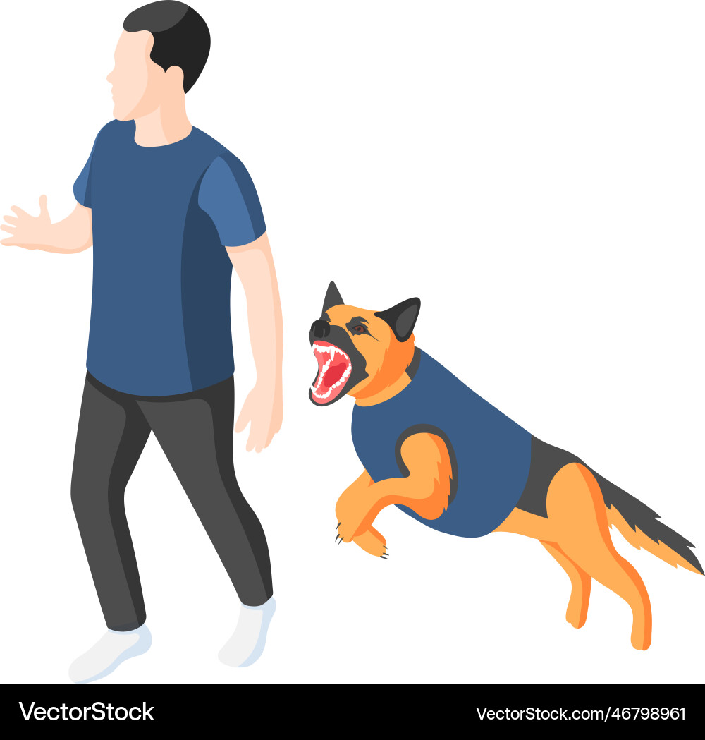 Dog chasing gangster Dog chasing gangster vector image