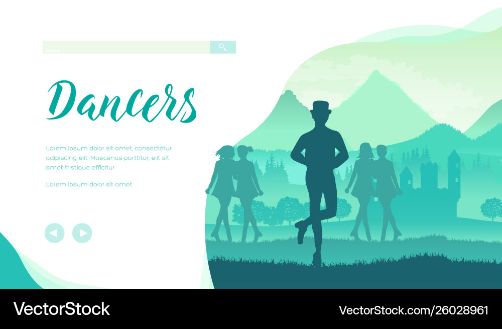 Man and girls performing irish traditional dance Man and girls performing irish traditional dance vector image