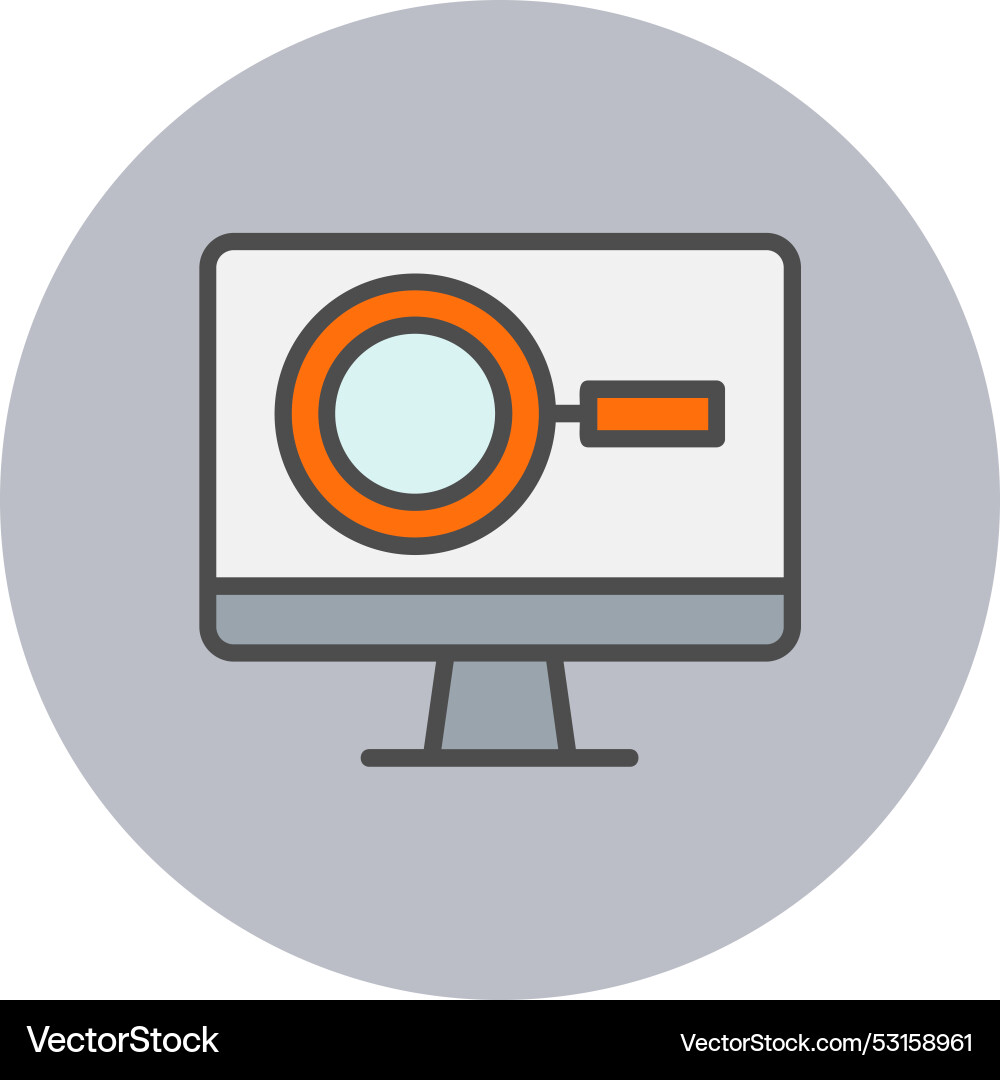 Scan line filled circle icon Vector Image