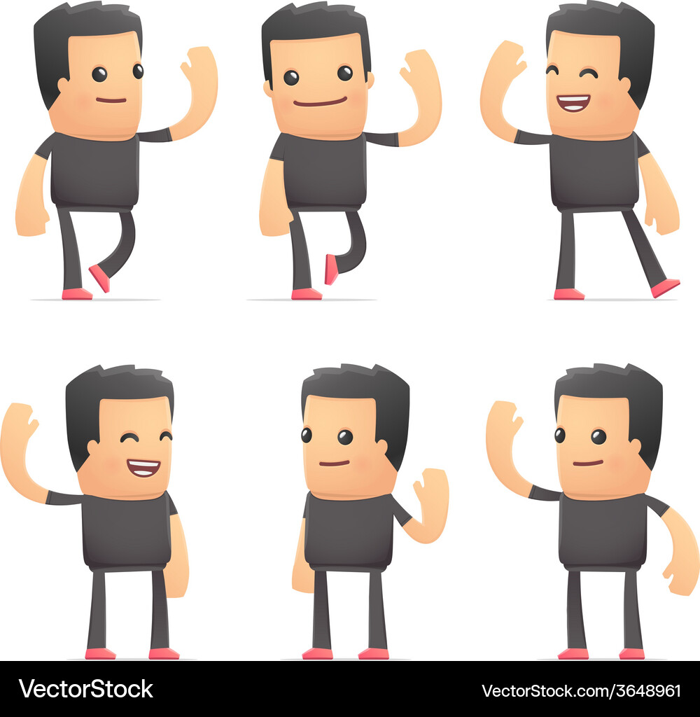 Set of bad guy character in different poses Vector Image