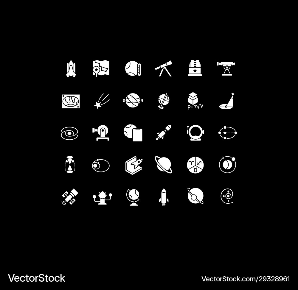 Set simple icons astronomy Set simple icons astronomy vector image