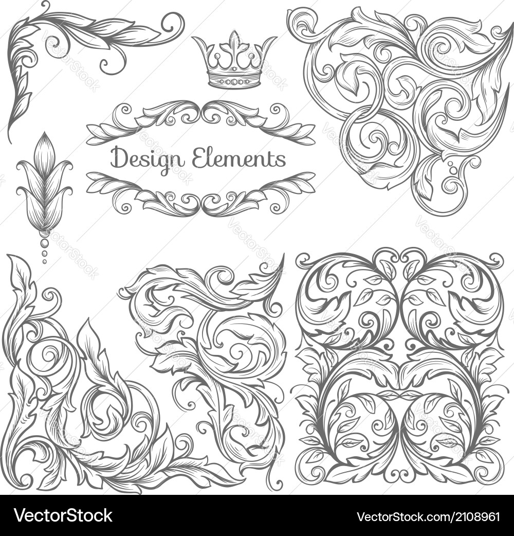 Vintage Decorative Elements Royalty Free Vector Image