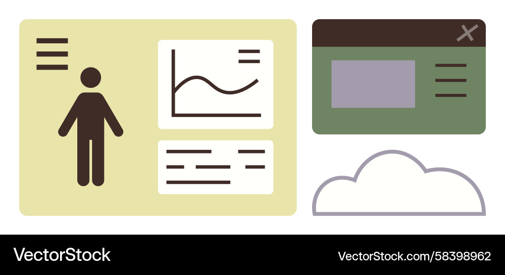 Analytics Dashboard with Data Widgets Vector Image