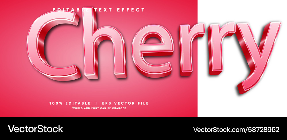 Cherry text effect with modern style Cherry text effect with modern style Vector Image