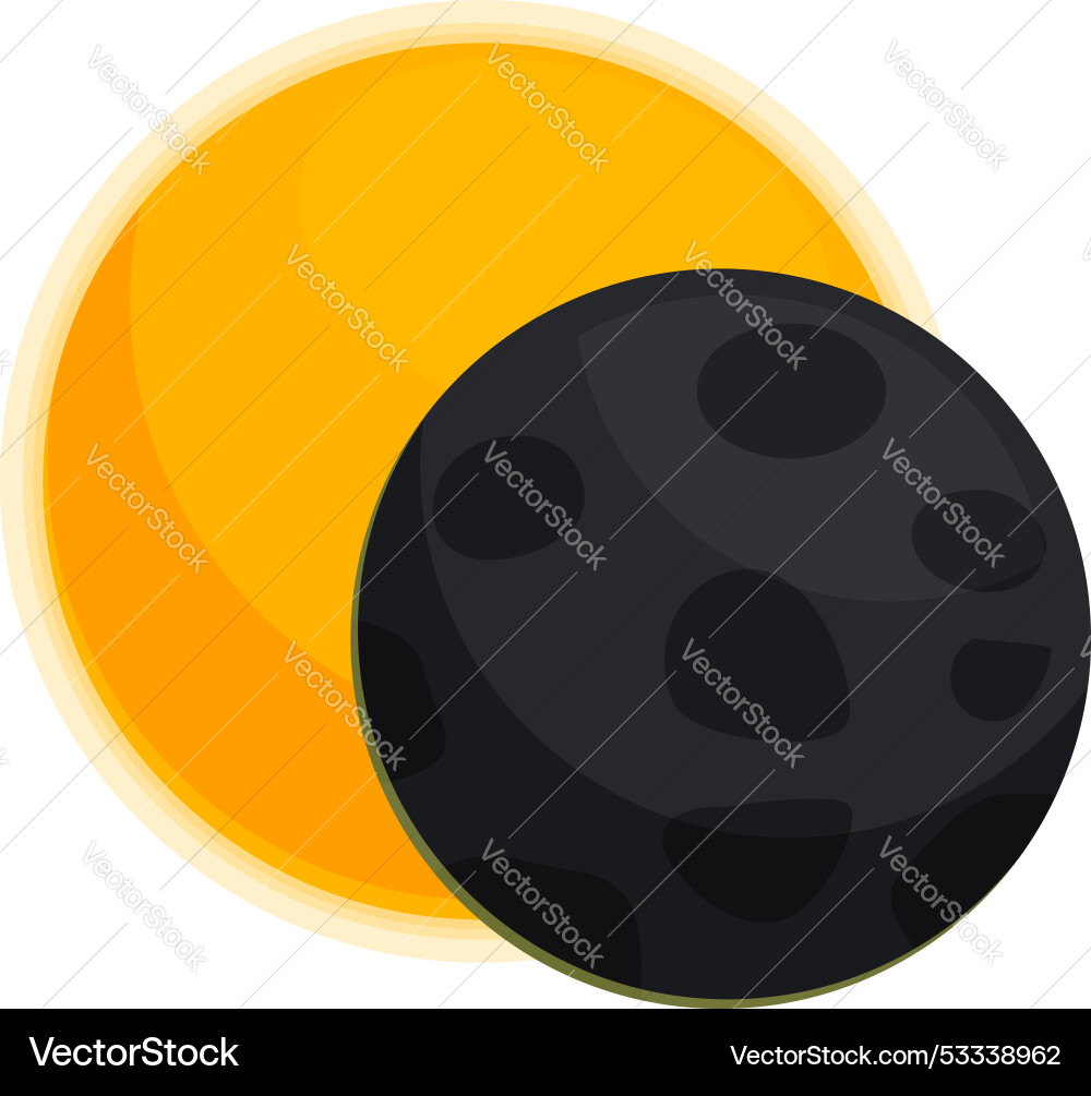 Dark planet is slowly moving to create total solar Vector Image