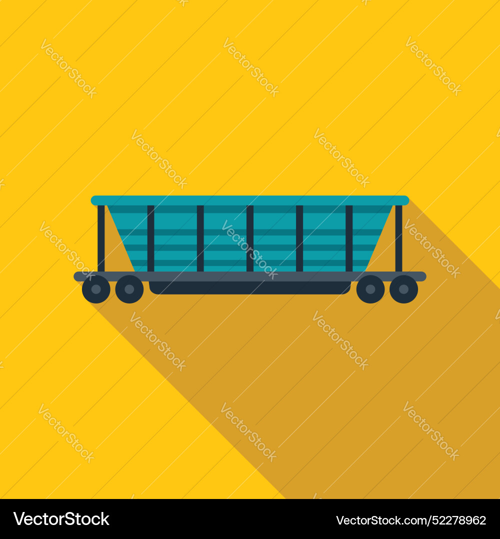 Empty open top hopper railcar standing on railway Vector Image