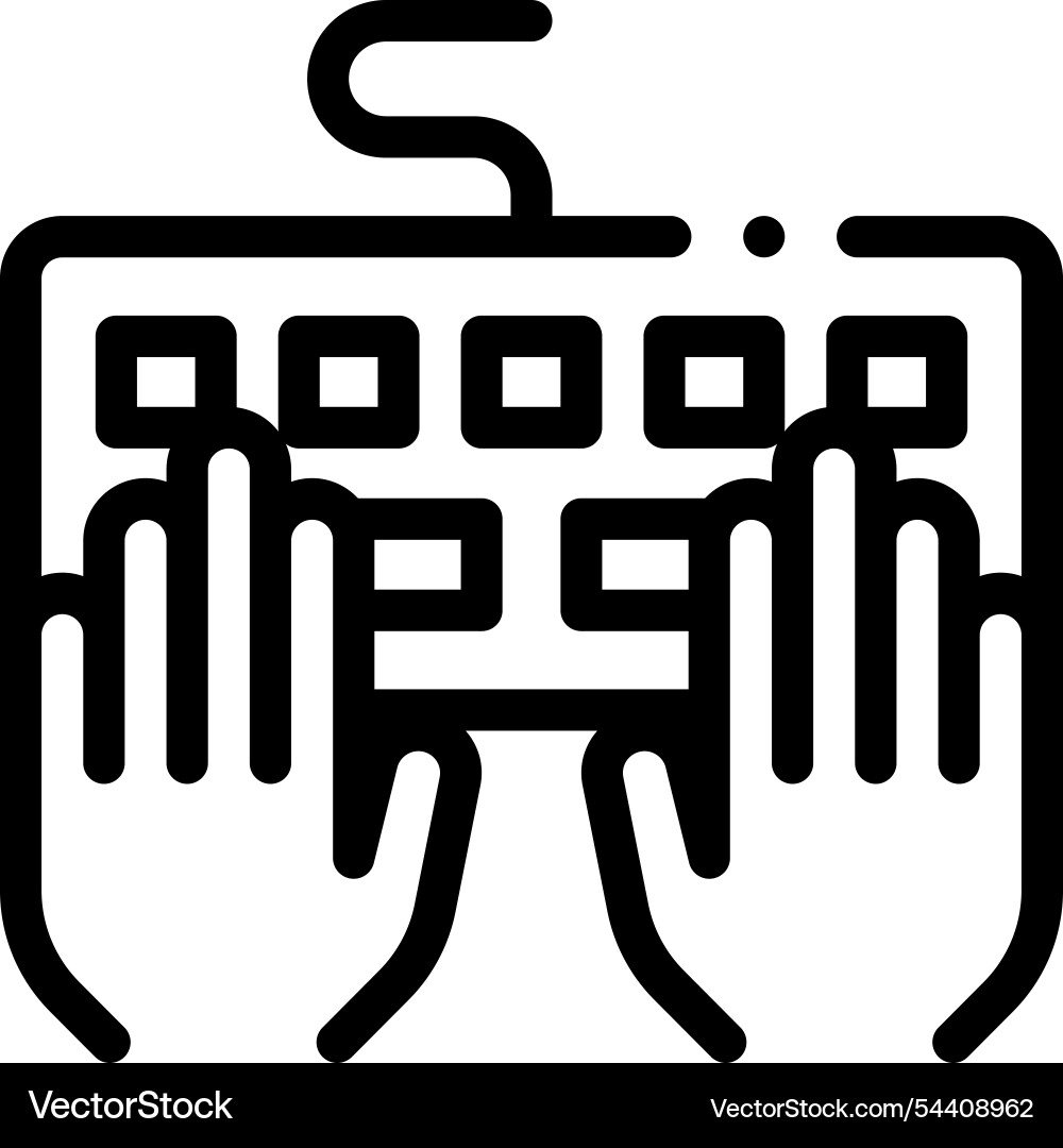 Keyboard icon thin linear style design isolated Keyboard icon thin linear style design isolated vector image