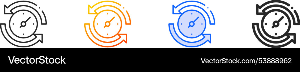 Loop iconthin linear gradient blue stroke Loop iconthin linear gradient blue stroke vector image