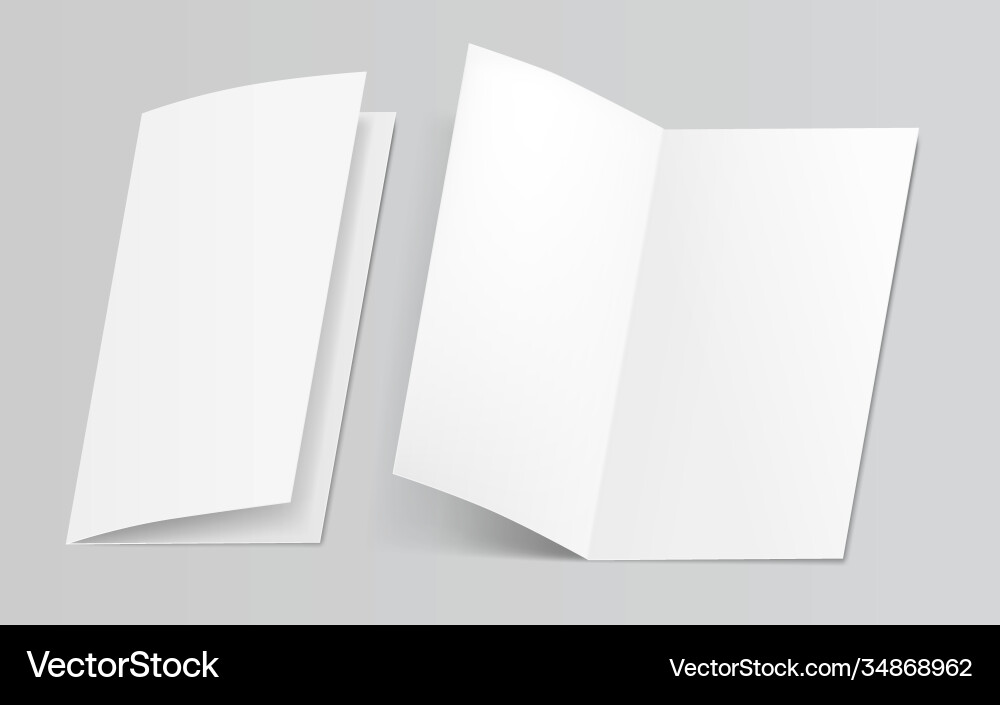 Mock up booklet isolated opened and closed Mock up booklet isolated opened and closed vector image