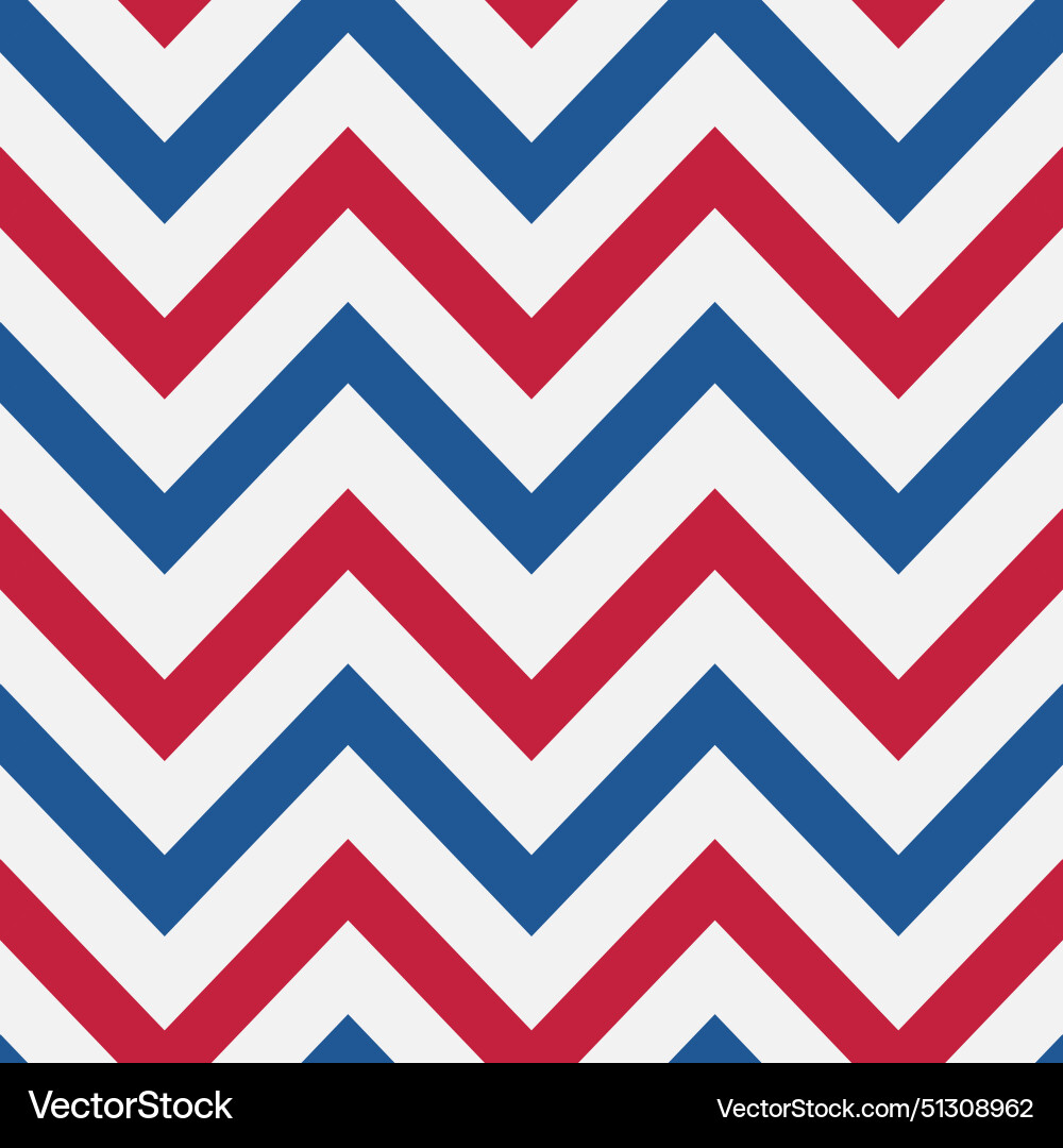 Retro chevron seamless pattern in usa flag colors vector image