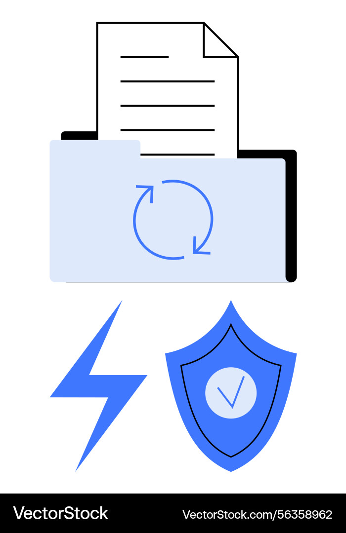 Secure file backup with synchronization folder Secure file backup with synchronization folder vector image