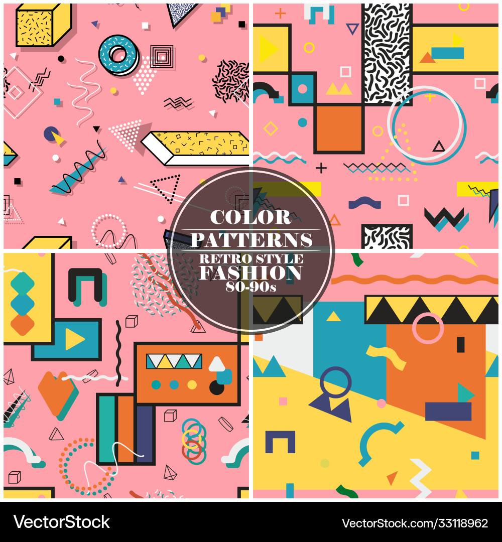 Set colorful abstract seamless patterns Set colorful abstract seamless patterns vector image