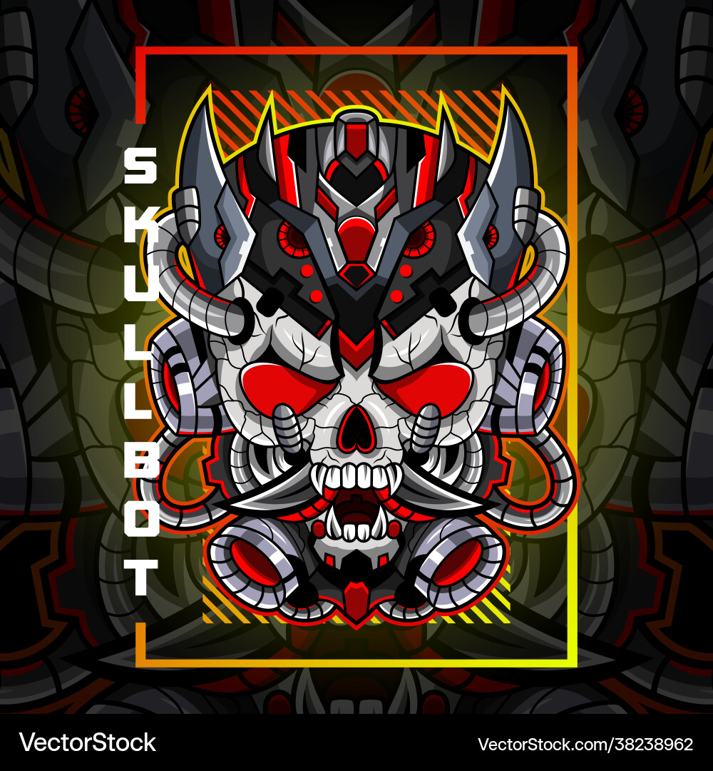Skull Roboter Kopf esport Maskottchen-Logo Skull Roboter Kopf esport Maskottchen-Logo vektorbild