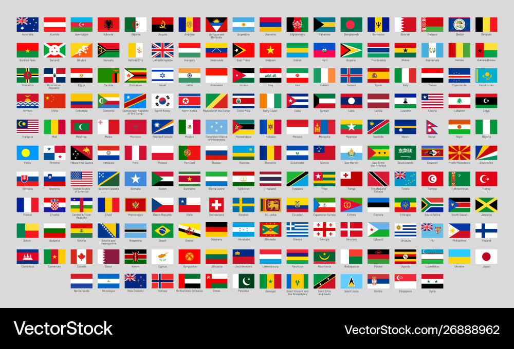 World national flags official country signs World national flags official country signs vector image