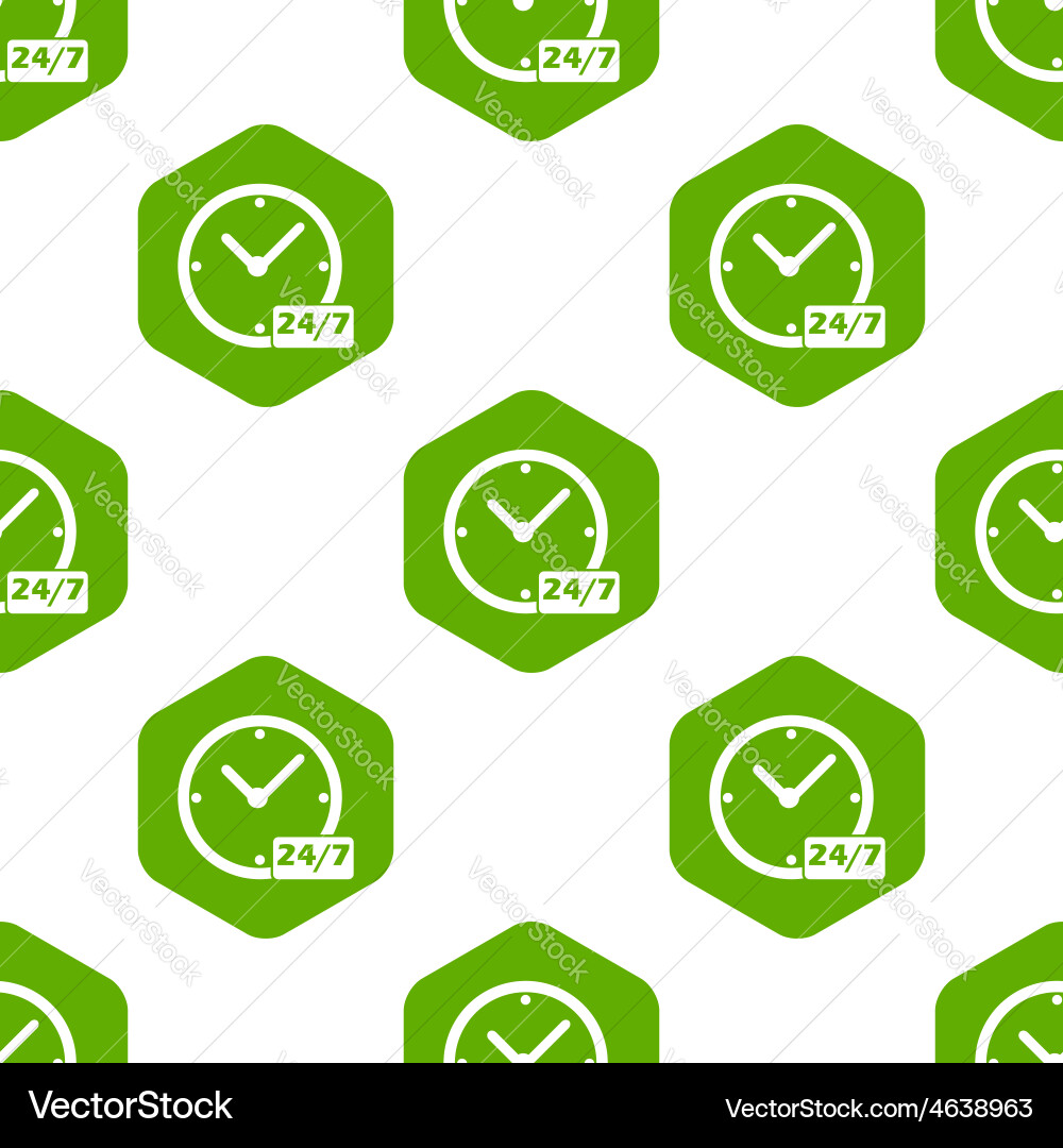 24 per 7 worktime pattern vector image