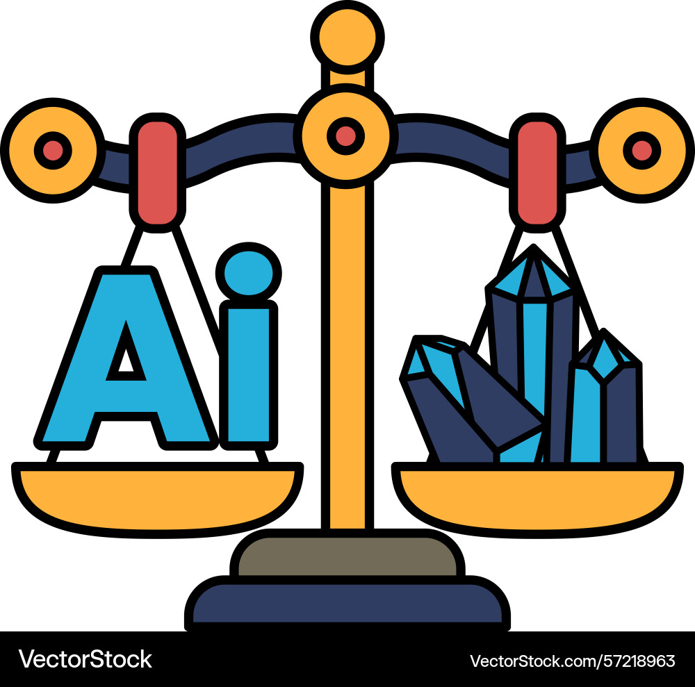 A scale with the letters ai on one side A scale with the letters ai on one side vector image