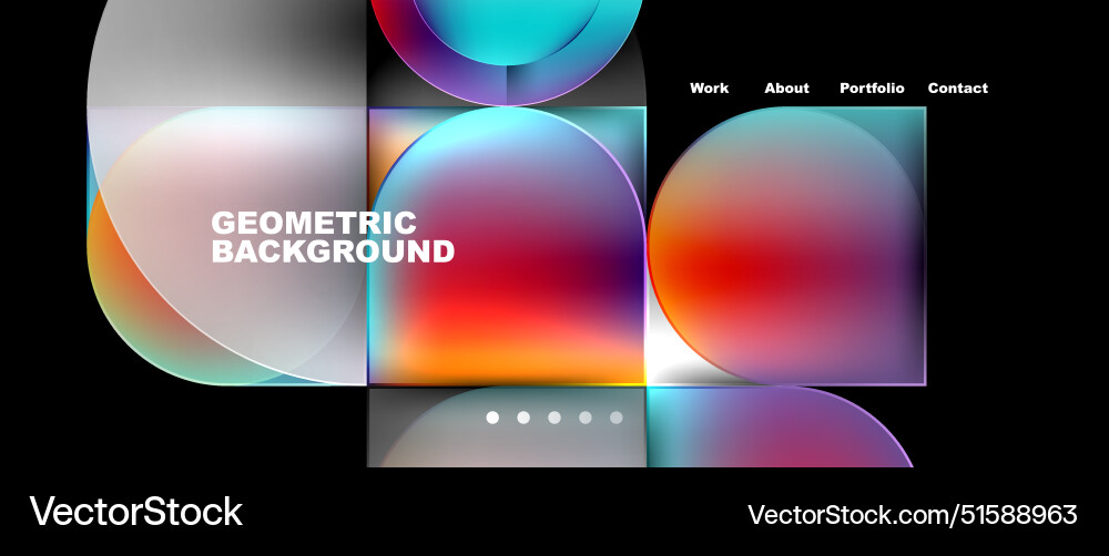 Bright colorful squares with round elements Bright colorful squares with round elements Vector Image