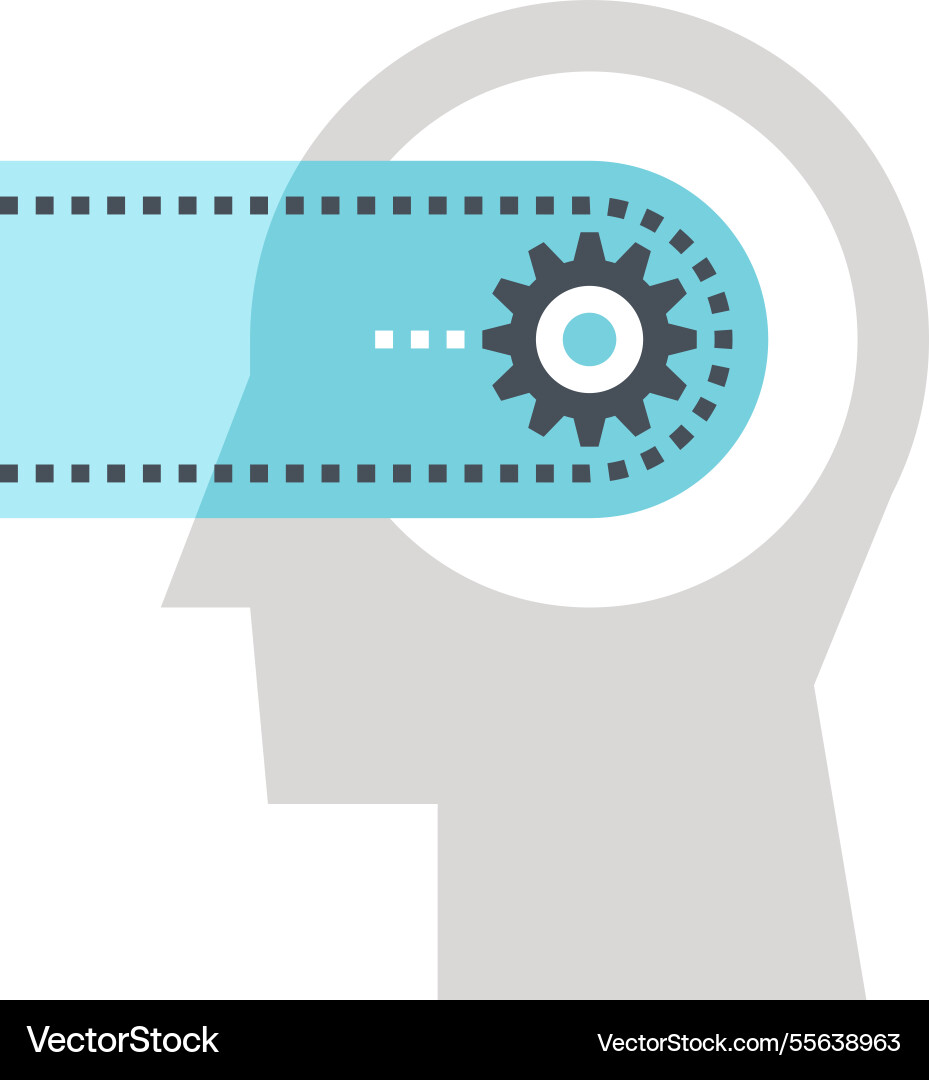 Cognitive process flat web icon concept Cognitive process flat web icon concept vector image