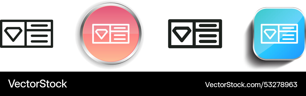 Description icon thin linear regular and button Vector Image