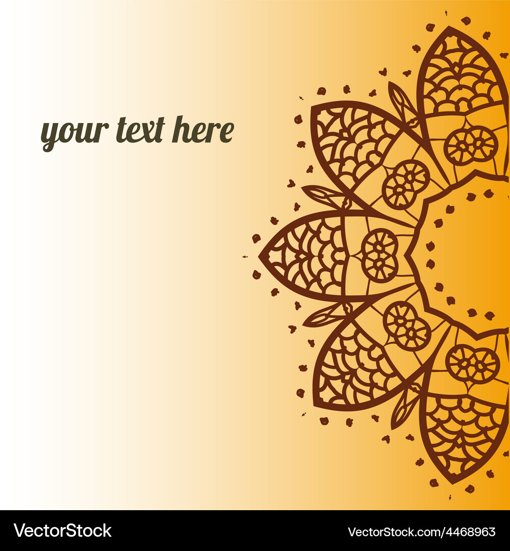 Ornate frame with sample text Vector Image