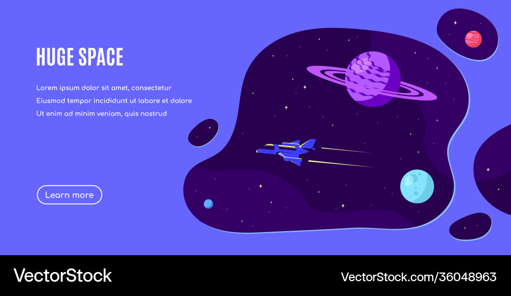 Outer space concept banner template in flat style Vector Image